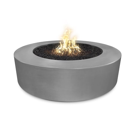 The Outdoor Plus 72 Round Florence Fire Pit, GFRC Concrete, Natural Gray, Liquid Propane OPT-FL72E12V-NGY-LP